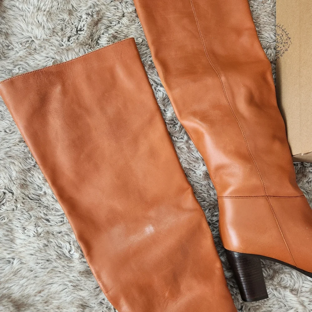Free People‎ Georgie Over-the-knee Boots in Saddle Brown Leather